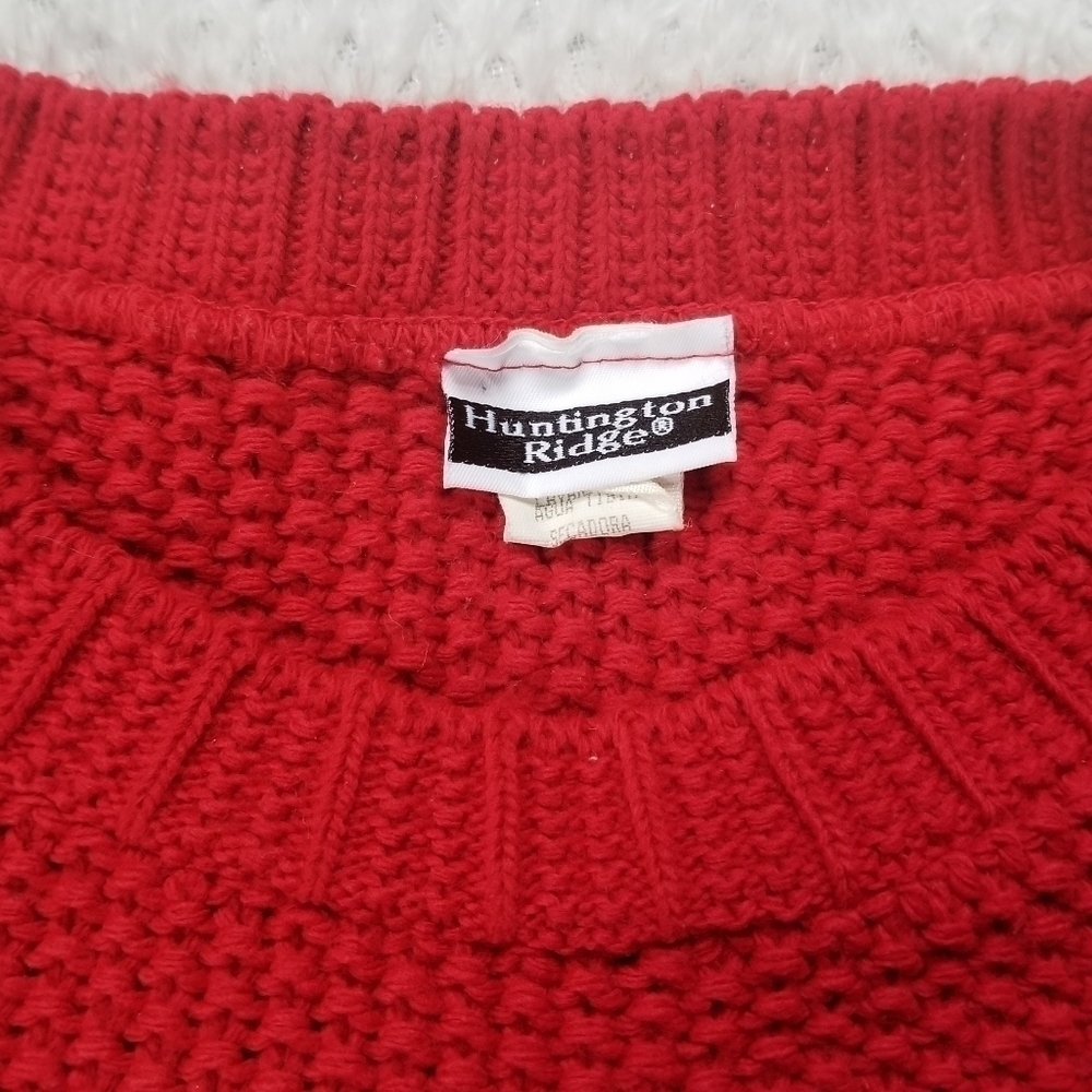 Huntington Ridge oversized red knit sweater Plus Size 20w vintage - Picture 3 of 5